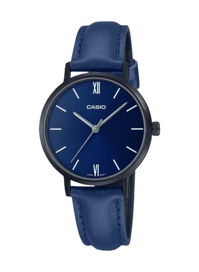CASIO Leather Analog Watch LTP-VT02BL-2AUDF