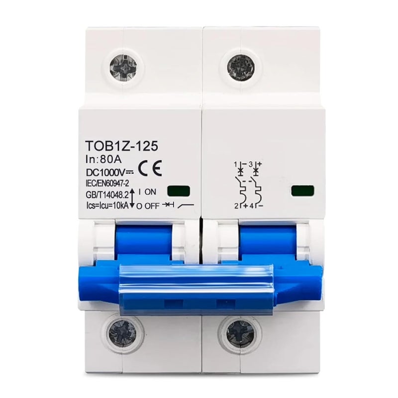 TOB1Z 125 قاطع دائرة تيار مستمر ثنائي القطب 1000 فولت 80 أمبير 125 أمبير نظام الطاقة الشمسية مفتاح رئيسي للبطارية 100 أمبير - Image 2