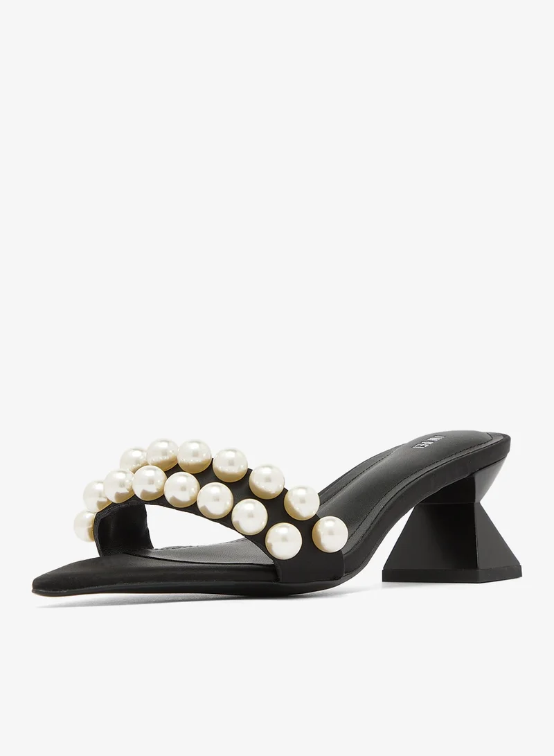Jw Pei Black Gianna Beaded Strap Heels for Women | Best Price UAE