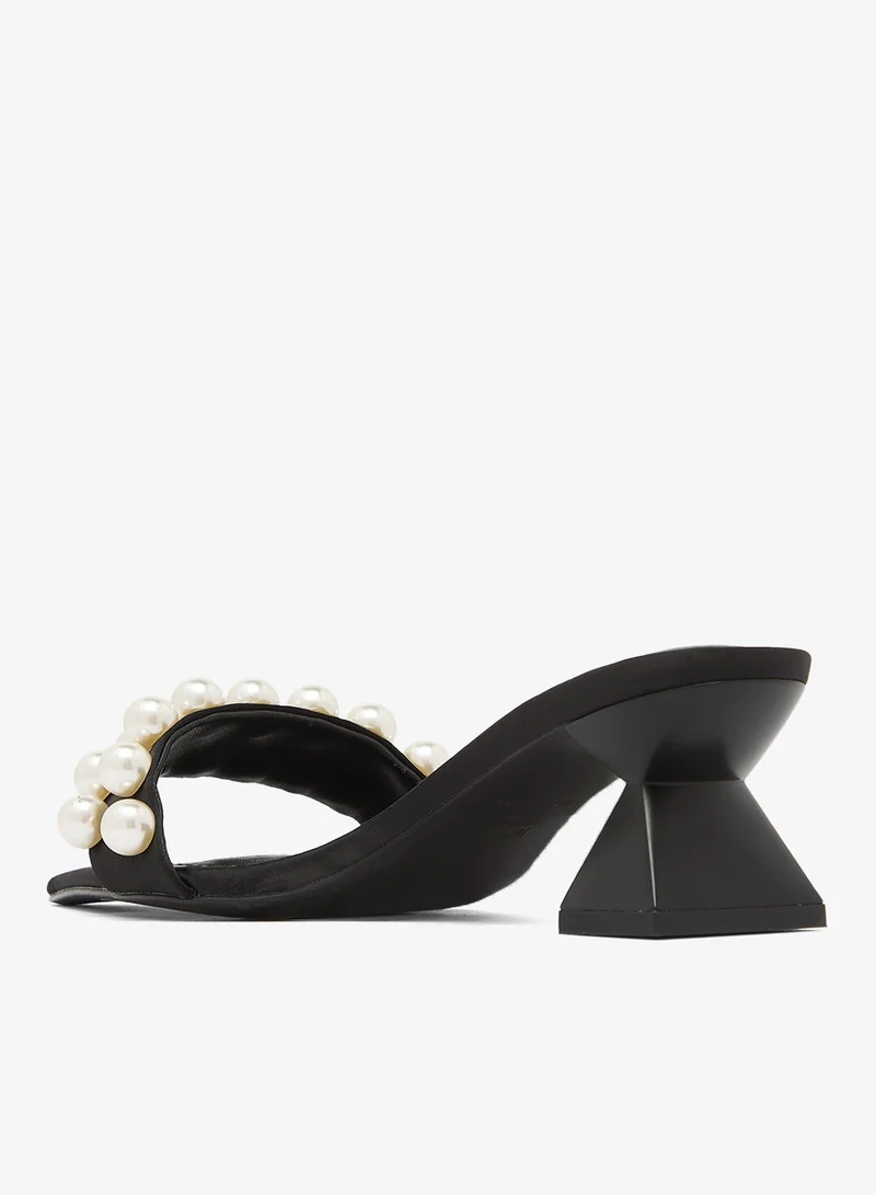 Jw Pei Black Gianna Beaded Strap Heels for Women | Best Price UAE