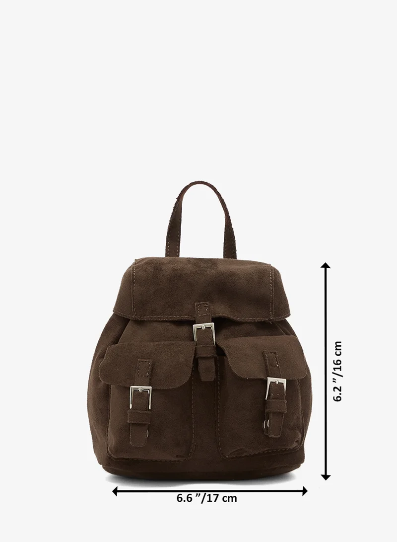 Ginger  Suede Pocket Detail School And Travel Backpack for Women | Best Price UAE