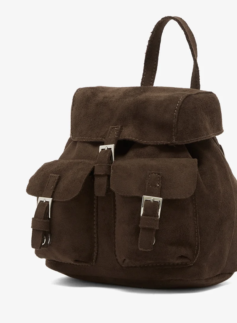 Ginger  Suede Pocket Detail School And Travel Backpack for Women | Best Price UAE