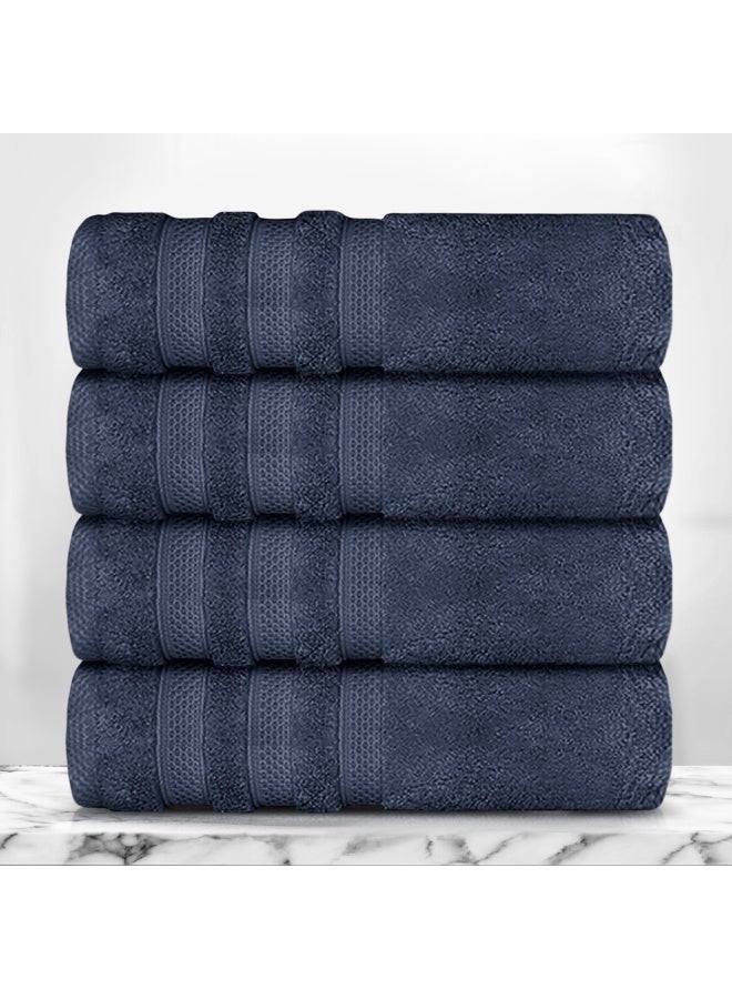 Lavish Touch Ultima 4 Pack Premium Bath Towels Blue (70 x 140 cm) 100% Cotton 700 GSM, Zero Twist, Highly Absorbent Quick Drying - Image 1