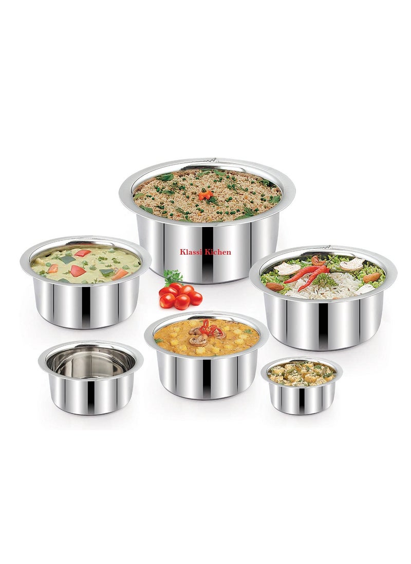 KLASSI KICHEN Klassi Kichen Stainless Steel Coil Tope 6 pcs Set high Mirror Finish Durable Product  - Image 1