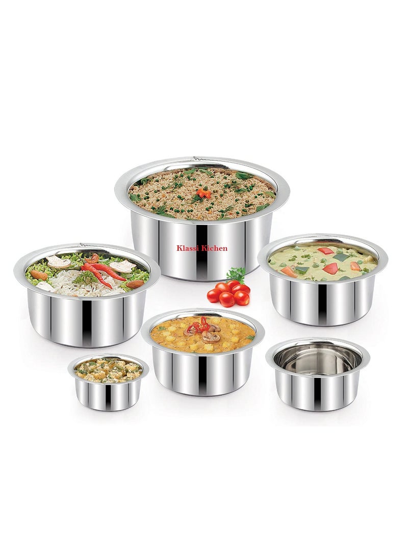 KLASSI KICHEN Klassi Kichen Stainless Steel Coil Tope 6 pcs Set high Mirror Finish Durable Product  - Image 2