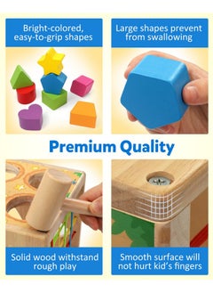 Coogam Coogam Wooden Montessori Toys for Toddlers, Shape Sorting Cube Whack Mole Fine Motor Skills Game for Year Old 18 Month+ Baby Boys Girls Gift  - Image 5