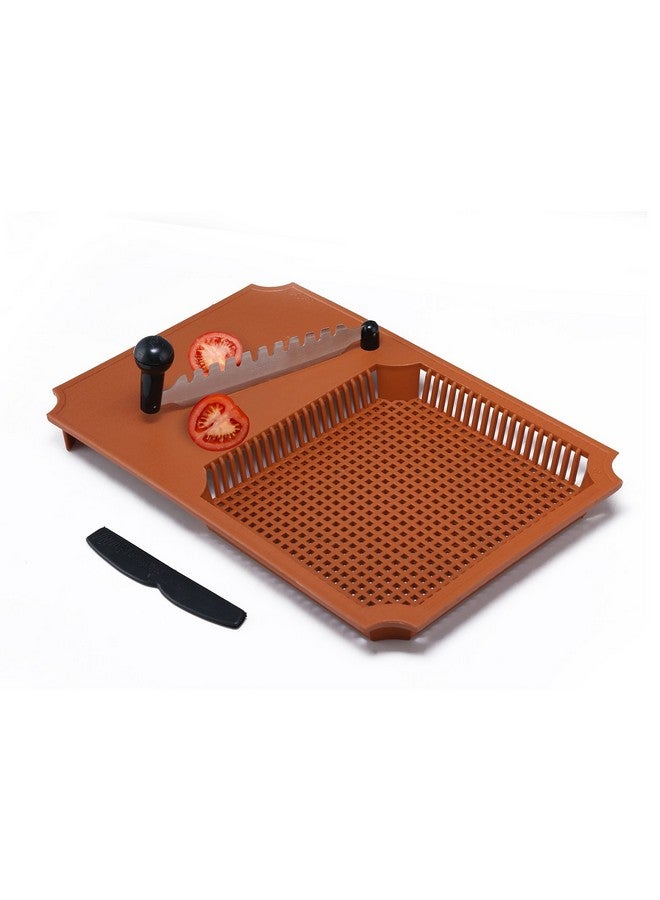 ANJALI Anjali - CW01 Cut-N-Wash Delux Chopping Board, Brown, Wooden - Image 1