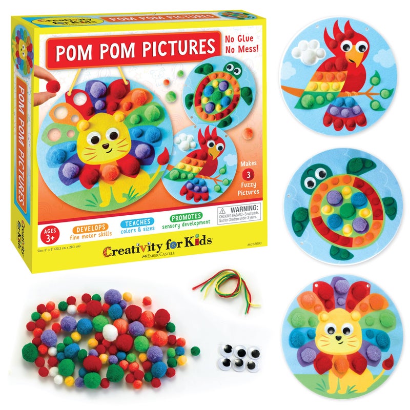Creativity for Kids Pom Pom Pictures: Animals - Preschool Learning Activities, Sensory Toys for Toddlers, Toddler Arts and Crafts (Ages 3+) - Image 1