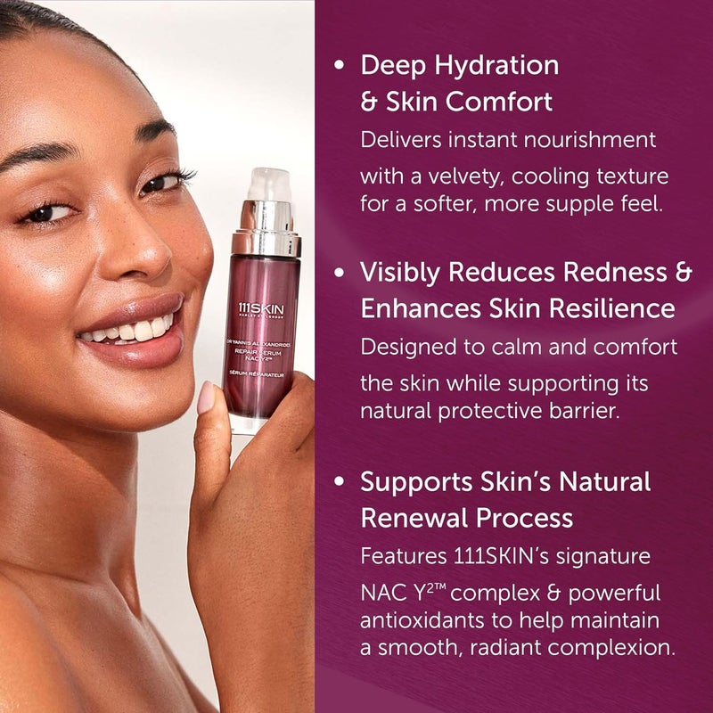 111SKIN سيروم إصلاح بحجم السفر 111SKIN NAC Y2 سيروم للوجه لتقليل الاحمرار والخطوط الدقيقة والتجاعيد يقوي حاجز البشرة سيروم مضاد للشيخوخة مع النياسيناميد وسانتيلا أسياتيكا 05 أونصة سائلة - Image 5