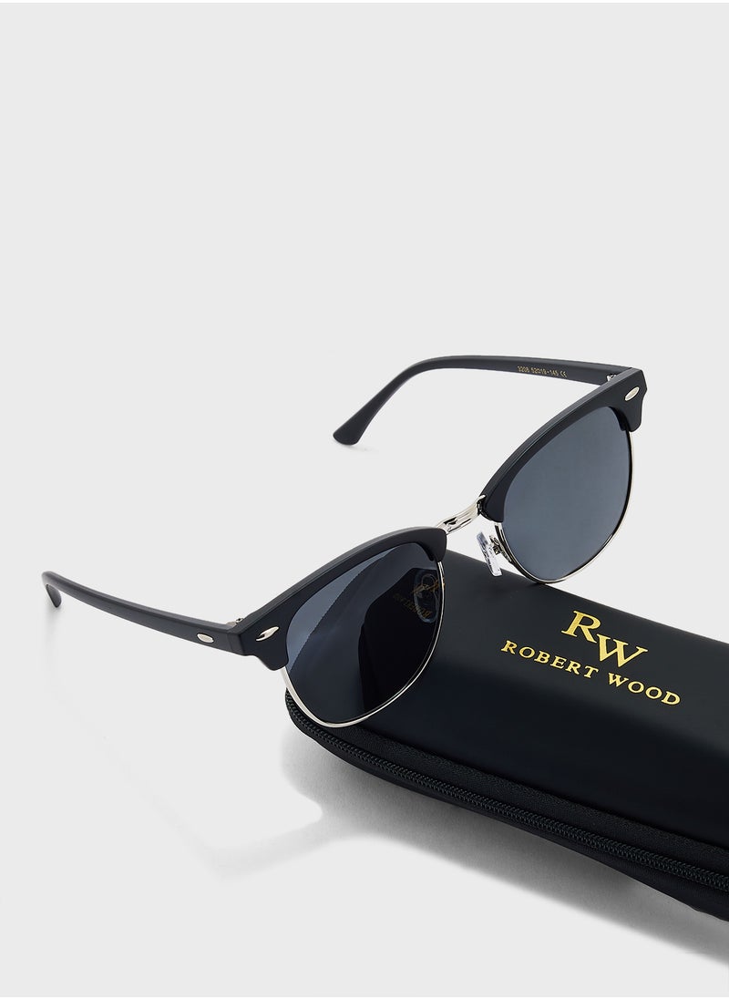 Robert Wood - Polarized Lens Classic Clubmaster Sunglasess - Image 1