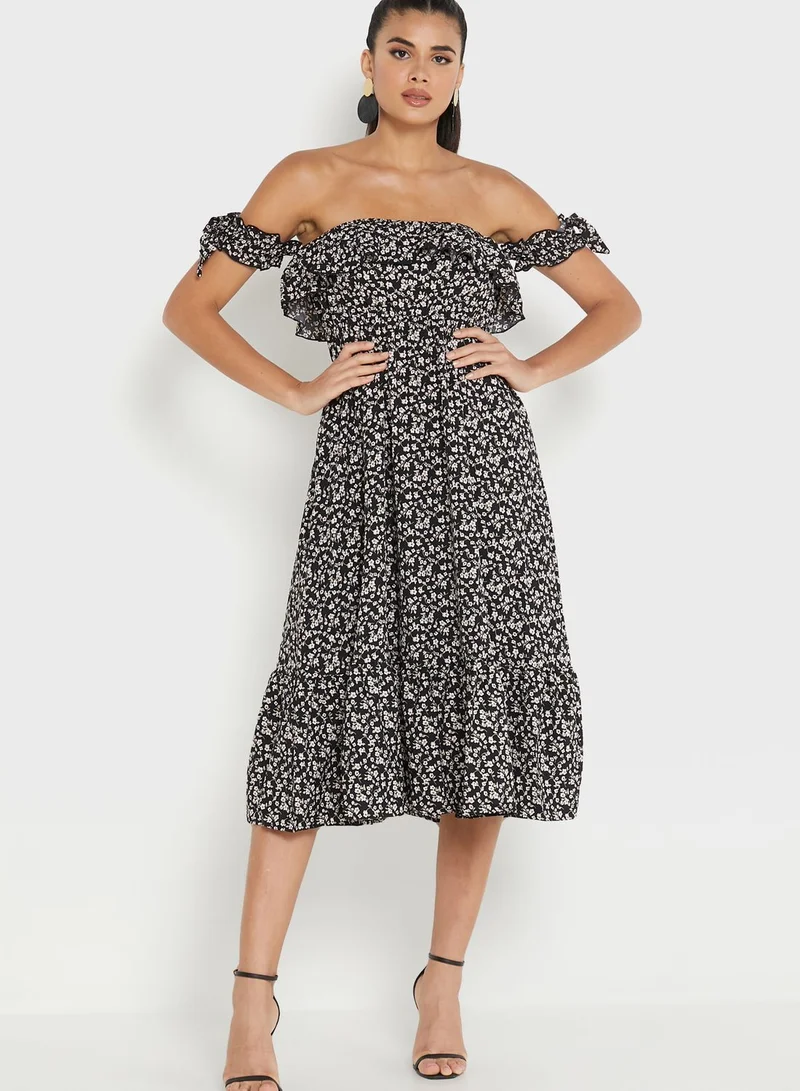 ELLA Off Shoulder Printed Dress