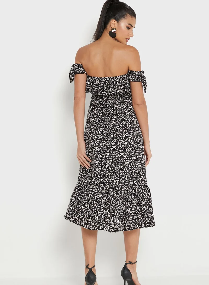 ELLA Off Shoulder Printed Dress