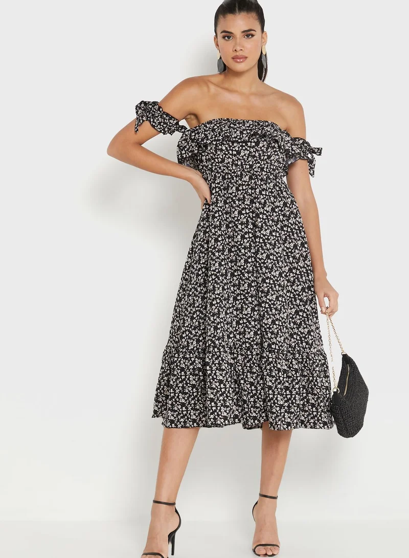ELLA Off Shoulder Printed Dress