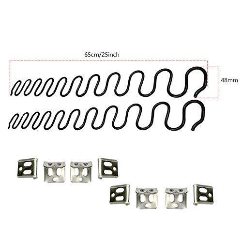 Carkio Sofa Replacement Springs,2 PCS 25" Spring with 8 PCS S Clips,4.0 Wire Diameter Sofa Spring Repair Kit Compatible with Seating In Furniture Interior Decoration, Automotive, or Other Applications - Image 2