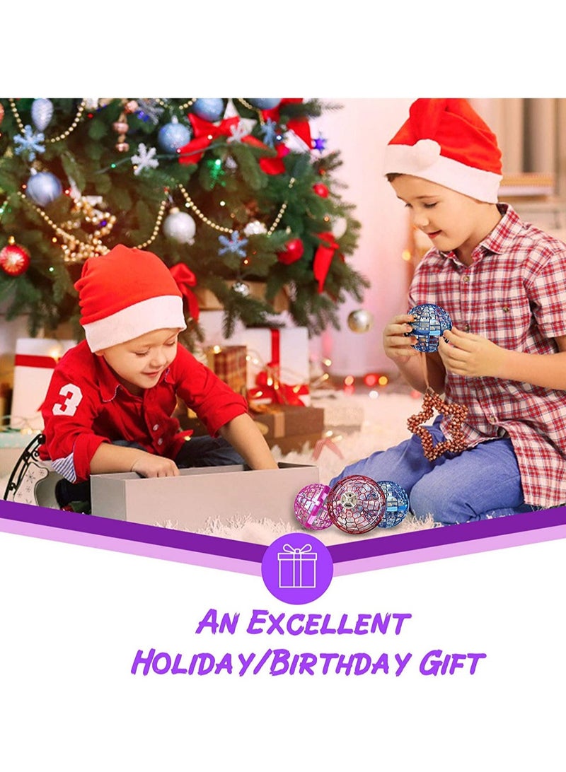 Safe for Kids Teens - Soaring Fly orb Flying Ball - RGB Lights - 360° Rotating - Spinner Drone Hovering Boomerang (Blue Ball) - Image 4