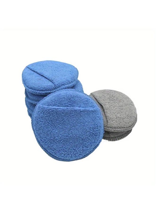Blue Car Wax Pads 5pcs Ultra Fine Fiber Polishing Sponge For Washing Cars - Image 1