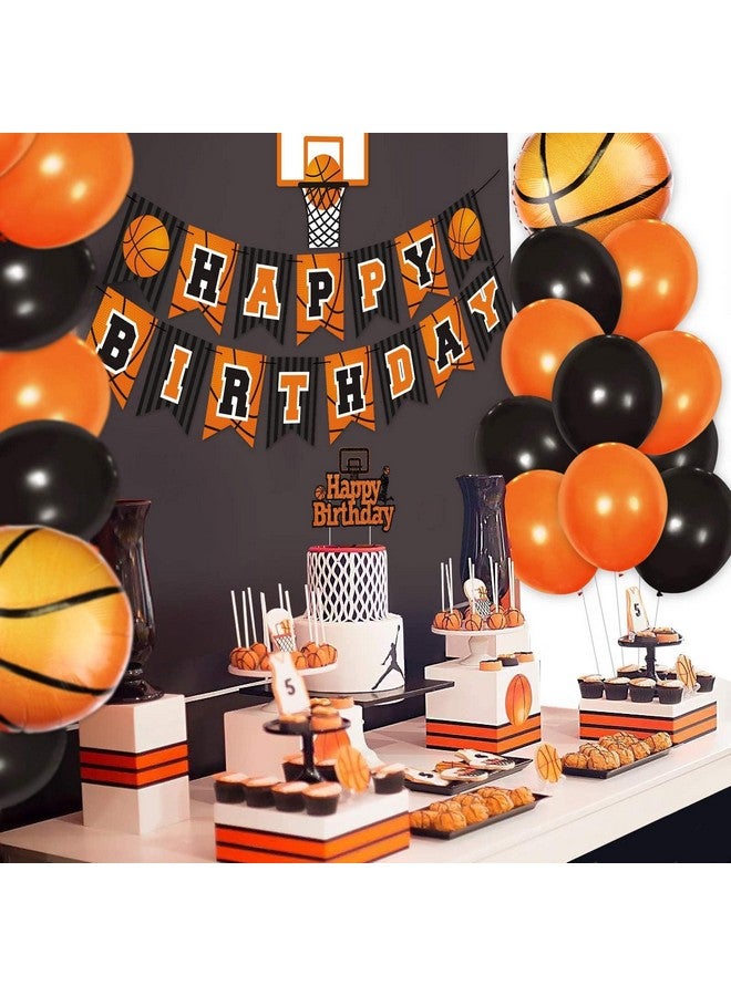 Levfla Basketball Birthday Party Decoration Slam Dunk Kids Teenagers Adult Bday Banner Cake Cupcake Topper Photo Props March Madness Sports Party Decor Favor Supplies - Image 5