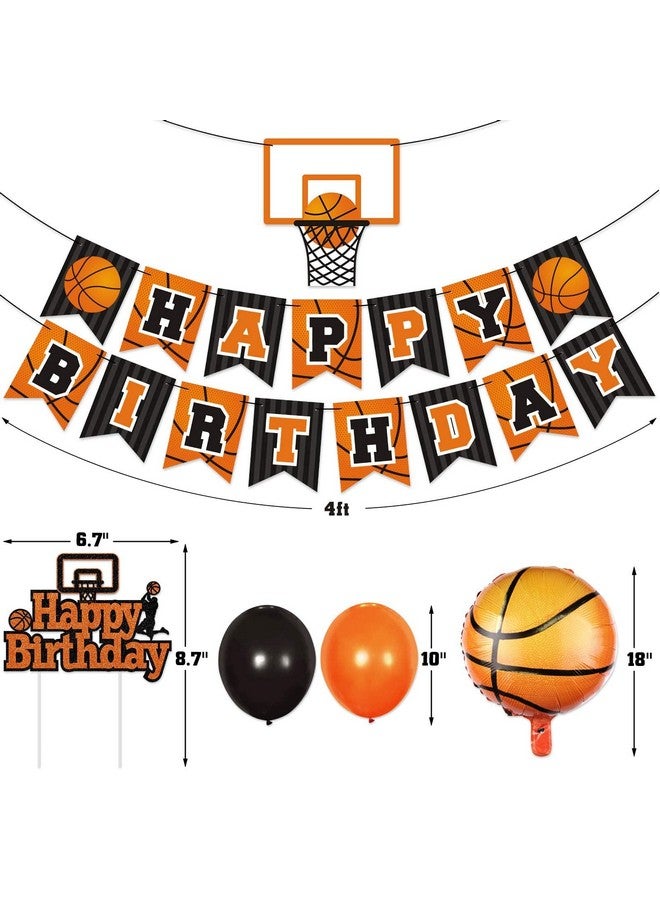 Levfla Basketball Birthday Party Decoration Slam Dunk Kids Teenagers Adult Bday Banner Cake Cupcake Topper Photo Props March Madness Sports Party Decor Favor Supplies - Image 3