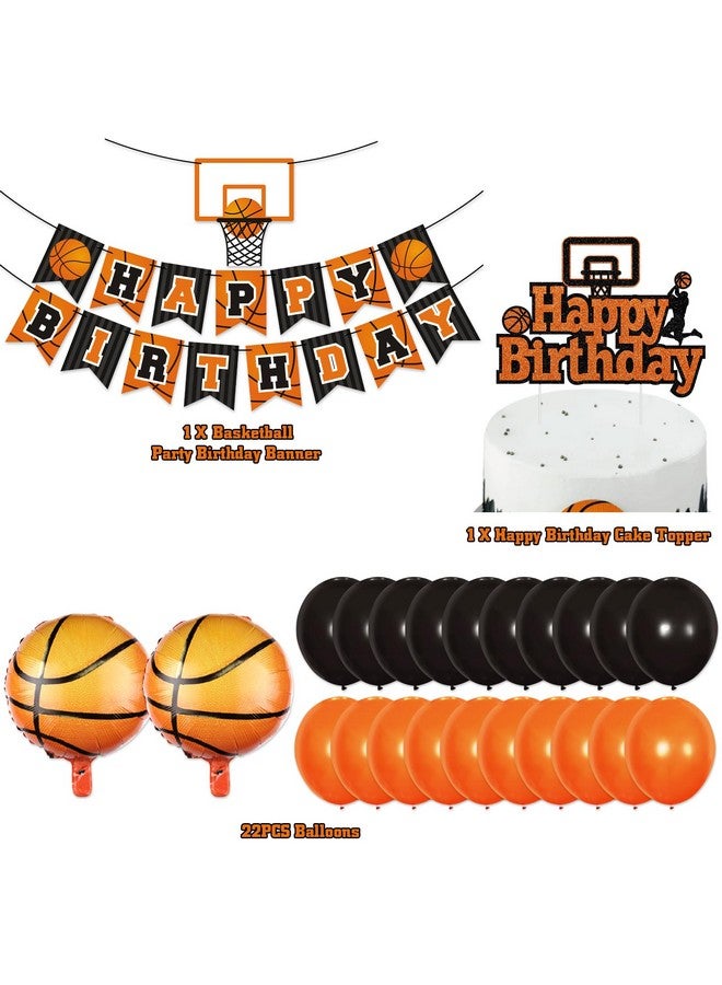 Levfla Basketball Birthday Party Decoration Slam Dunk Kids Teenagers Adult Bday Banner Cake Cupcake Topper Photo Props March Madness Sports Party Decor Favor Supplies - Image 2