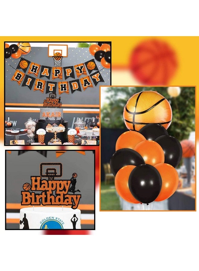 Levfla Basketball Birthday Party Decoration Slam Dunk Kids Teenagers Adult Bday Banner Cake Cupcake Topper Photo Props March Madness Sports Party Decor Favor Supplies - Image 4