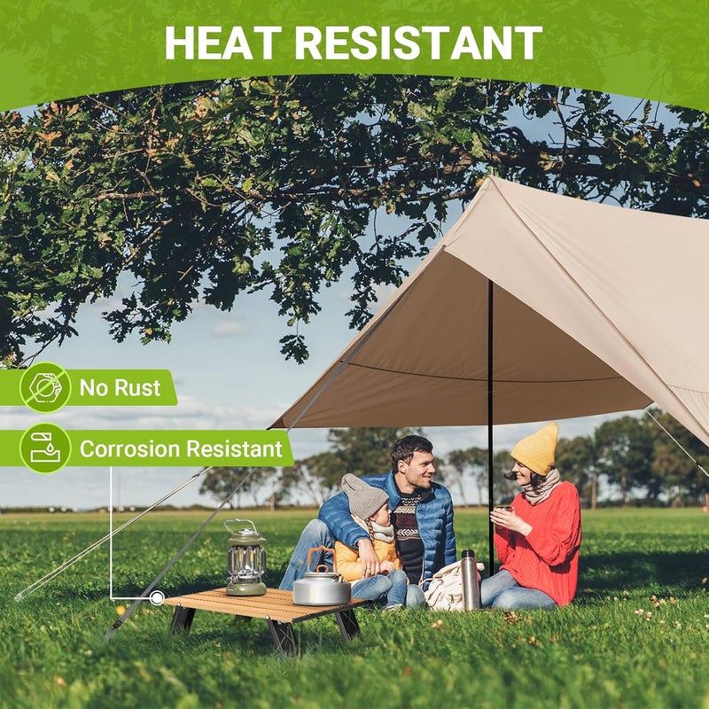 ATEPA Ultralight Compact Camping Table, Backpack Mini Folding Alu. Table for Picnic, Tent, Beach (Wood, Small) - Image 4