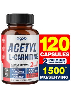 agobi Acetyl Lcarnitine & Alpha Lipoic Acid Complex 1500Mg Supplement For Brain Health Memory Focus & Mood Support 120 Vegan Capsules For 2 Month Supply Glutenfree Nongmo  - Image 1