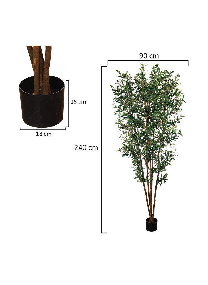 Yatai - YATAI Artificial Faux Olive Tree About 2.4 Meters High – Artificial Tree Outdoor With Plastic Pot – Plants For Home Indoor – Fake Plants For Balcony – Artificial Plants Outdoor - Image 1