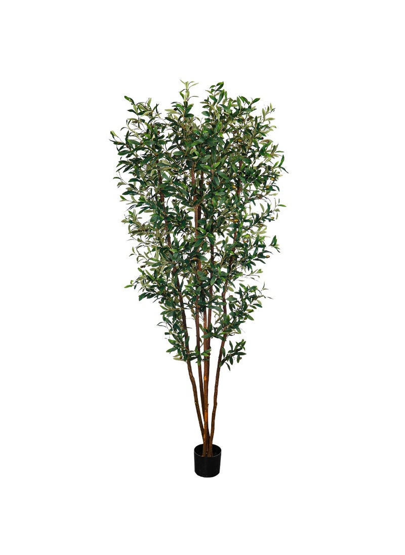Yatai - YATAI Artificial Faux Olive Tree About 2.4 Meters High – Artificial Tree Outdoor With Plastic Pot – Plants For Home Indoor – Fake Plants For Balcony – Artificial Plants Outdoor - Image 1