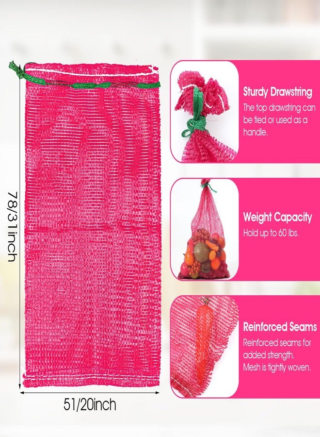 براساكو أكياس براساكو الشبكية للخضراوات والفواكه، 50 قطعة، 31 × 20 بوصة، أكياس تخزين كبيرة جدًا قابلة لإعادة الاستخدام، أكياس شبكية للخضراوات، أكياس مسامية مزودة برباط للبصل والبطاطس والحمضيات وجراد البحر (بولي بروبيلين + بوليستر) - Image 2