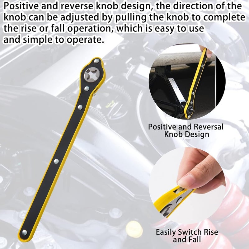 Original Universal Car Jack Ratchet Wrench 360 forward and reverse knob Labor-Saving design Scissor Jack Lift Speed Handle Tool Jack Lug Handle Tool (car jack wrench Yellow) - Image 2