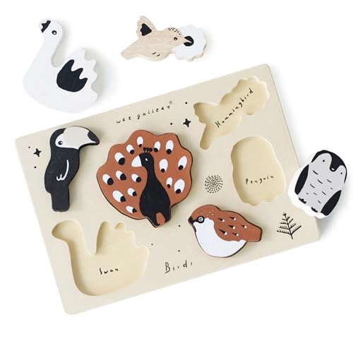 Wee Gallery Wooden Tray Puzzle Bugs Montessori Toy for Toddlers and Preschoolers for Early Learning and Fine Motor Skill Development Sustainable Educational Puzzle for Kids - Image 1