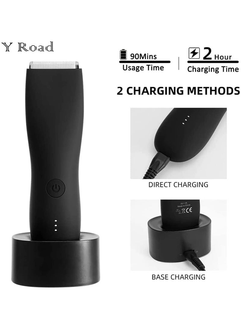 AUTOYSUR Electric Body Hair Trimmer,Waterproof Wet/Dry Cordless Body Groomer Ball Back Shavers,Fast Charging，Replaceable Ceramic Blade，Pubic Hair Trimmer Body Groomer Kit for Full Body Grooming - Image 2