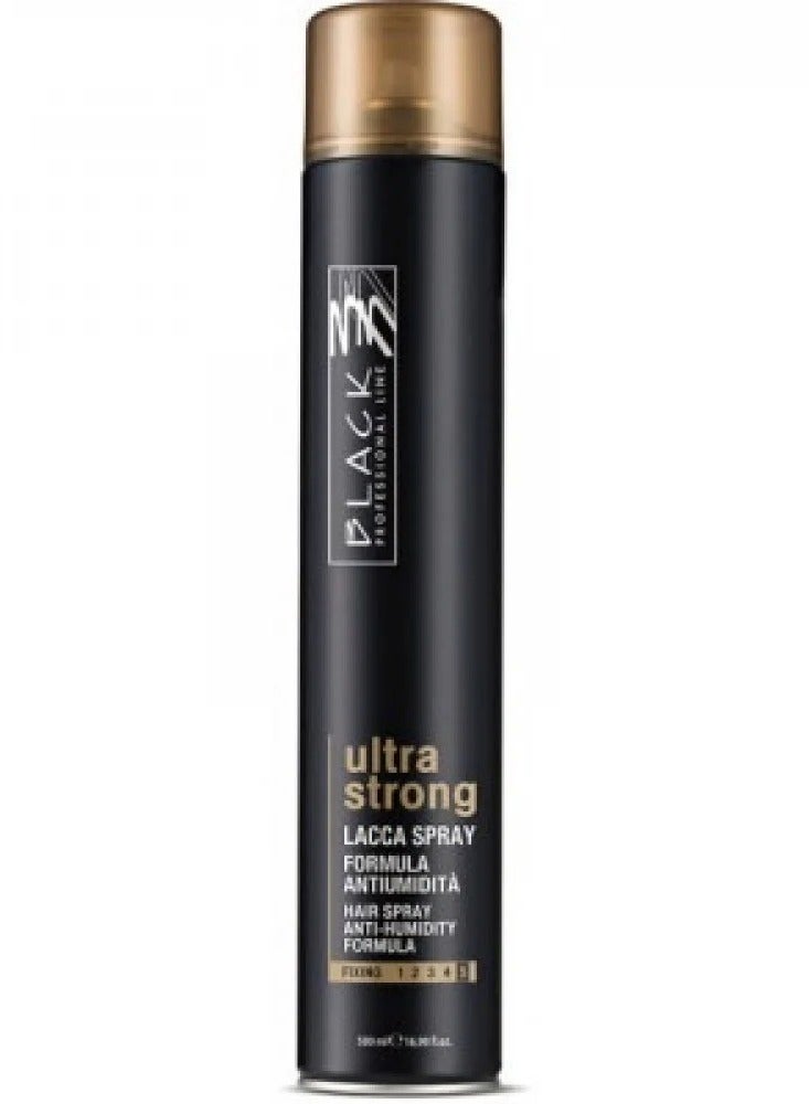 Black Extra Strength Anti-Humidity Hairspray Clear 500ml Black Professional Radan Store