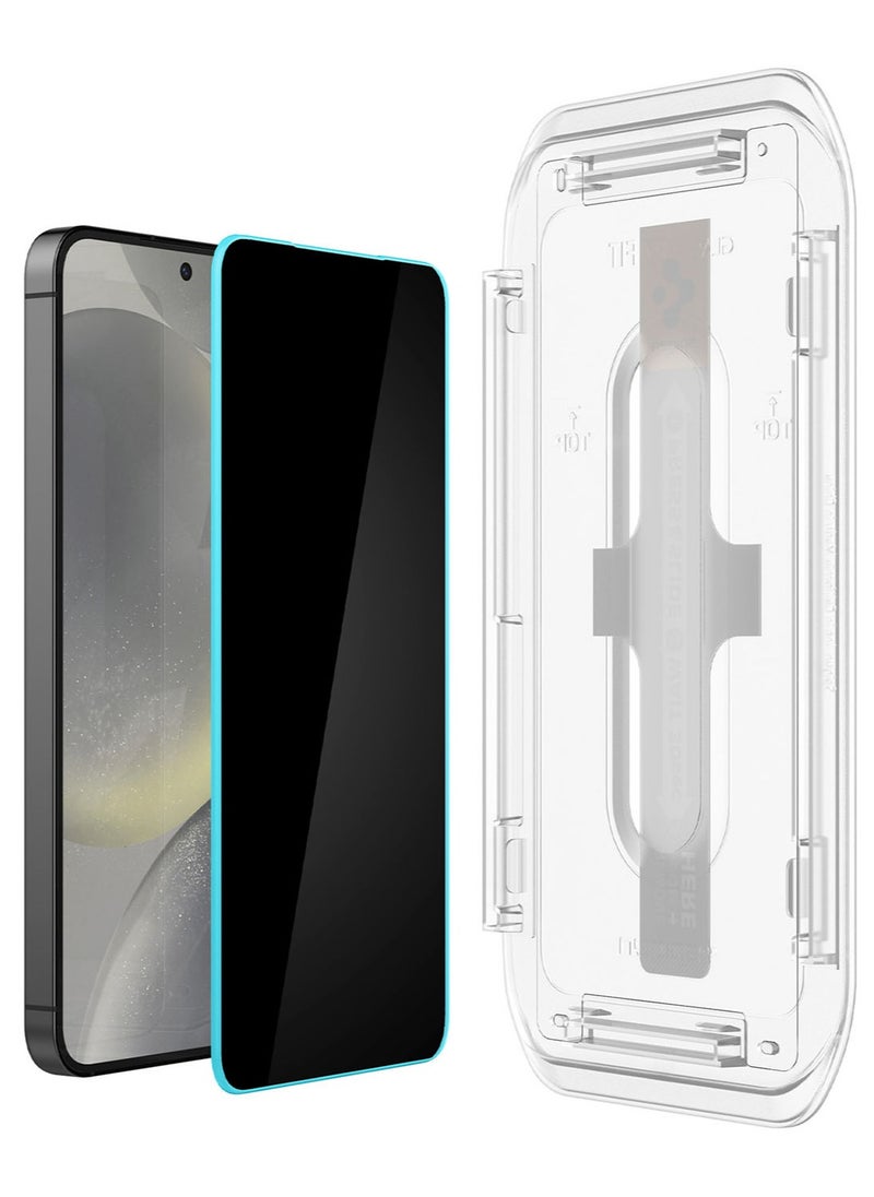 Spigen - GLAStR EZ Fit PRIVACY for Samsung Galaxy S24 PLUS Privacy Screen Protector [2 PACK] Tempered Glass with Easy Install Tray - Image 1