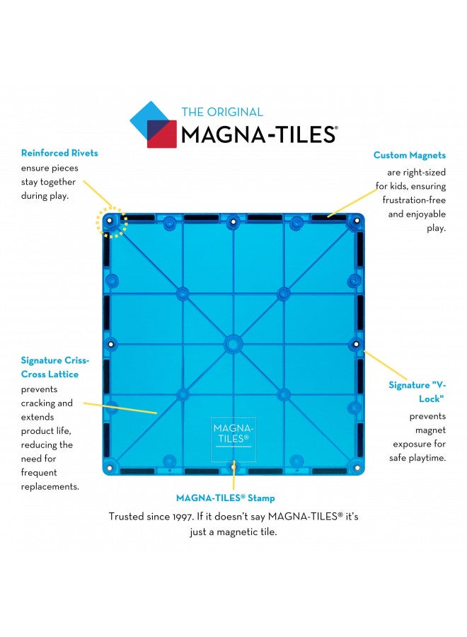 MAGNA-TILES مجموعة البناء المغناطيسية الكلاسيكية ماغنا-تايلز 100 قطعة، العلامة التجارية الأصلية للبناء المغناطيسي - Image 3