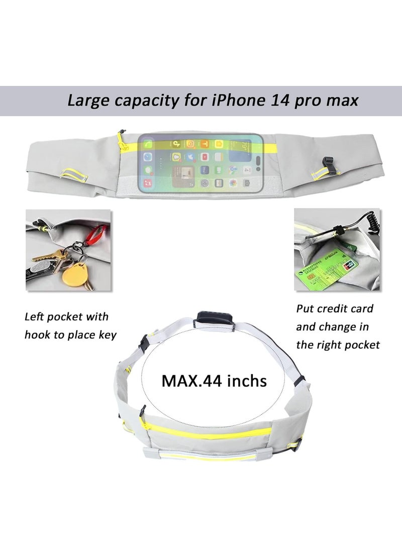 SOLARAE LED Running light, Sport Belt with Light, Waterproof Running Pocket for Phone, Keys, and Wallet, Hands-Free Lighting Gear Waist Pack Bag, for Hiking Cycling Workout, for Nighttime Outdoor Activities - Image 3
