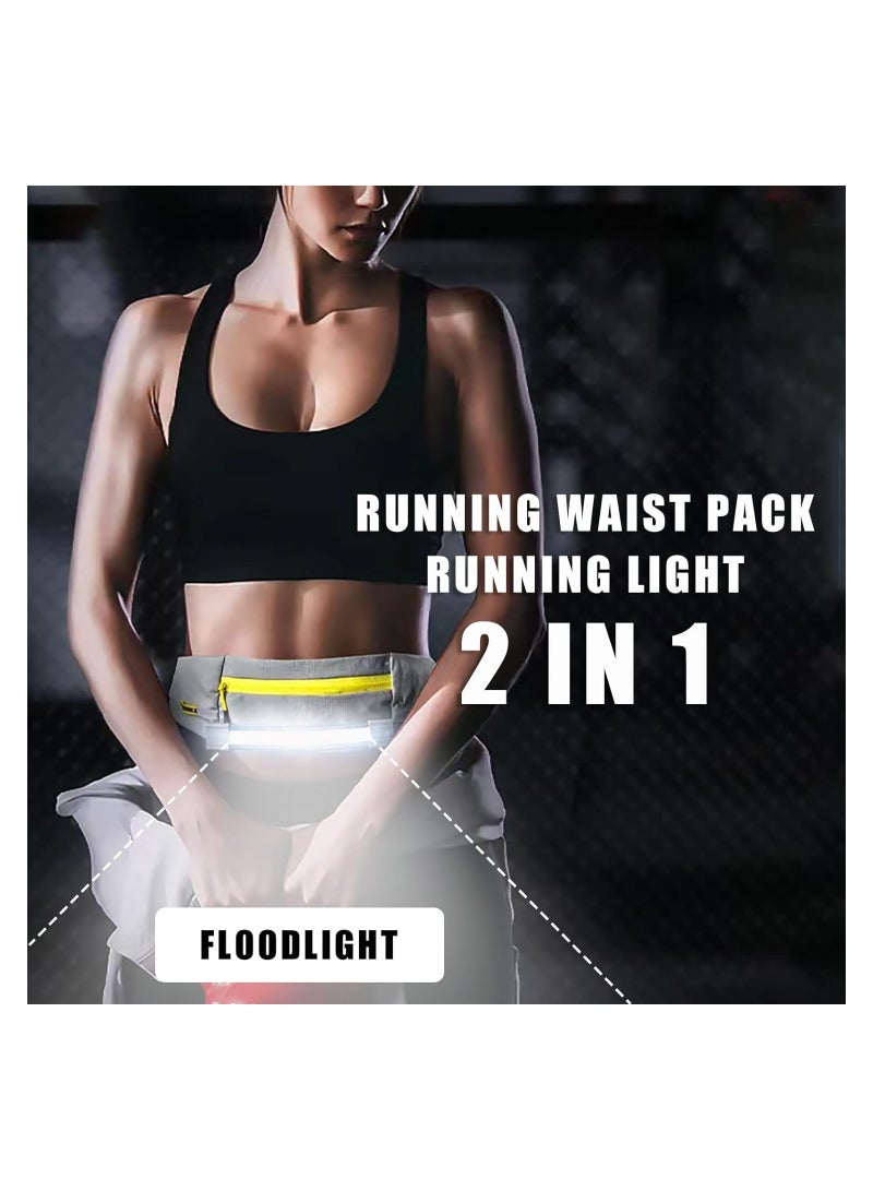 SOLARAE LED Running light, Sport Belt with Light, Waterproof Running Pocket for Phone, Keys, and Wallet, Hands-Free Lighting Gear Waist Pack Bag, for Hiking Cycling Workout, for Nighttime Outdoor Activities - Image 2