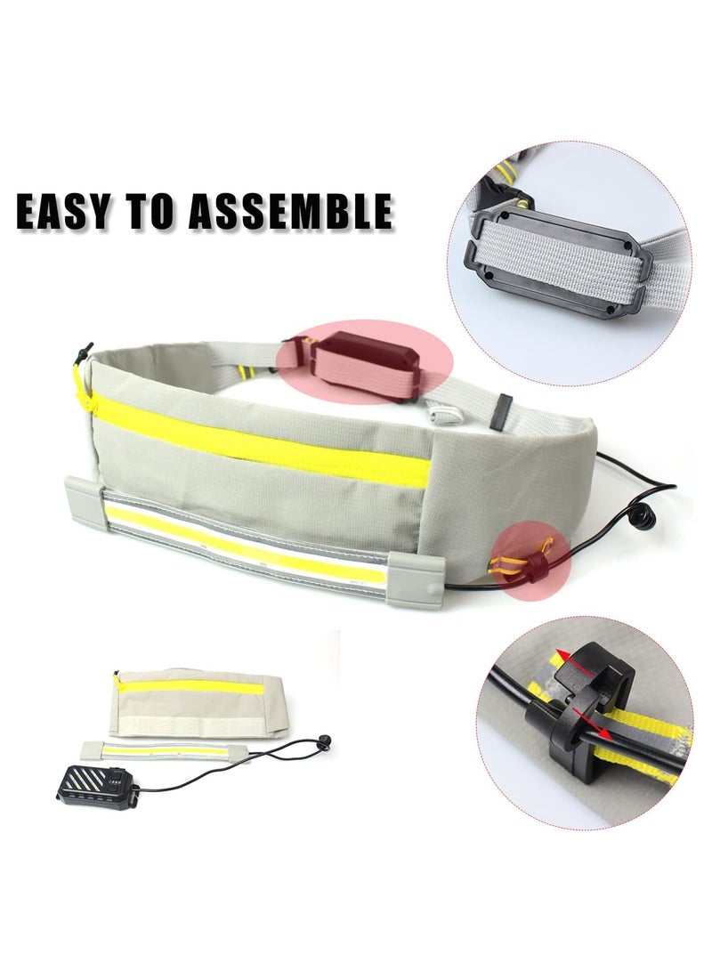 SOLARAE LED Running light, Sport Belt with Light, Waterproof Running Pocket for Phone, Keys, and Wallet, Hands-Free Lighting Gear Waist Pack Bag, for Hiking Cycling Workout, for Nighttime Outdoor Activities - Image 4