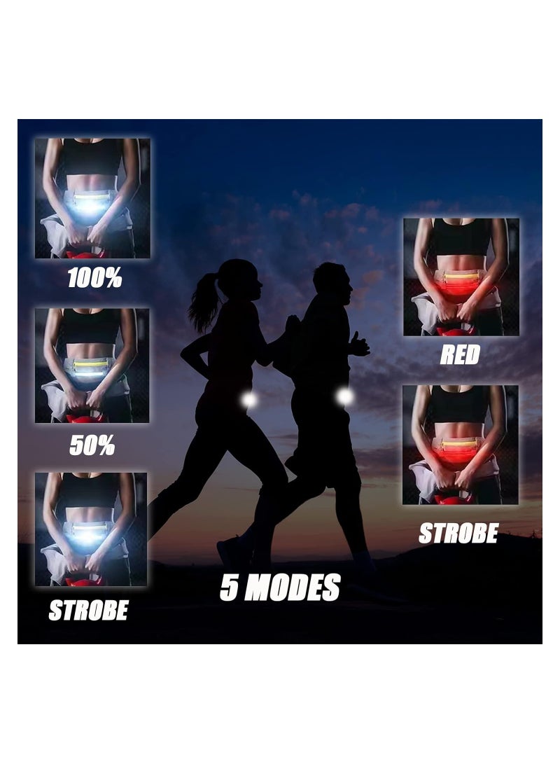 SOLARAE LED Running light, Sport Belt with Light, Waterproof Running Pocket for Phone, Keys, and Wallet, Hands-Free Lighting Gear Waist Pack Bag, for Hiking Cycling Workout, for Nighttime Outdoor Activities - Image 5