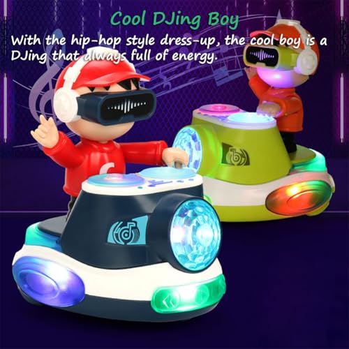 Miracland DJ Dancing Toy DJ Musical Toy for Toddlers Scratch DJing Boy Dancing with Dynamic Music and Colorful Lights Blue - Image 5