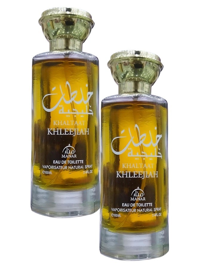 manar 2 Pieces Khaltaat Khleejiah Perfume For Unisex 100ml EDT - Image 1