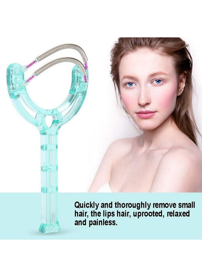 TMISHION - Facial Hair Remover Effective Epilator Portable Face Lips Hair Removal Plastic Spring Device Beauty Tool For Women & Men Hair Removal Spring Threading Epilator Face Facial Hair Removal Stick (Green) - Image 1