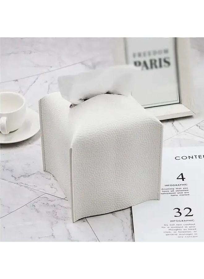 أسود 2 قطعة مجموعة صناديق المناديل المربعة مع غطاء، منظم تخزين بلاستيكي متين لديكور المنزل - Image 3