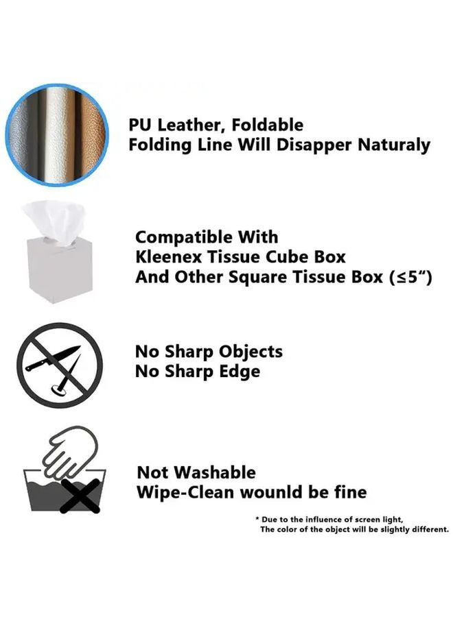 أسود 2 قطعة مجموعة صناديق المناديل المربعة مع غطاء، منظم تخزين بلاستيكي متين لديكور المنزل - Image 5