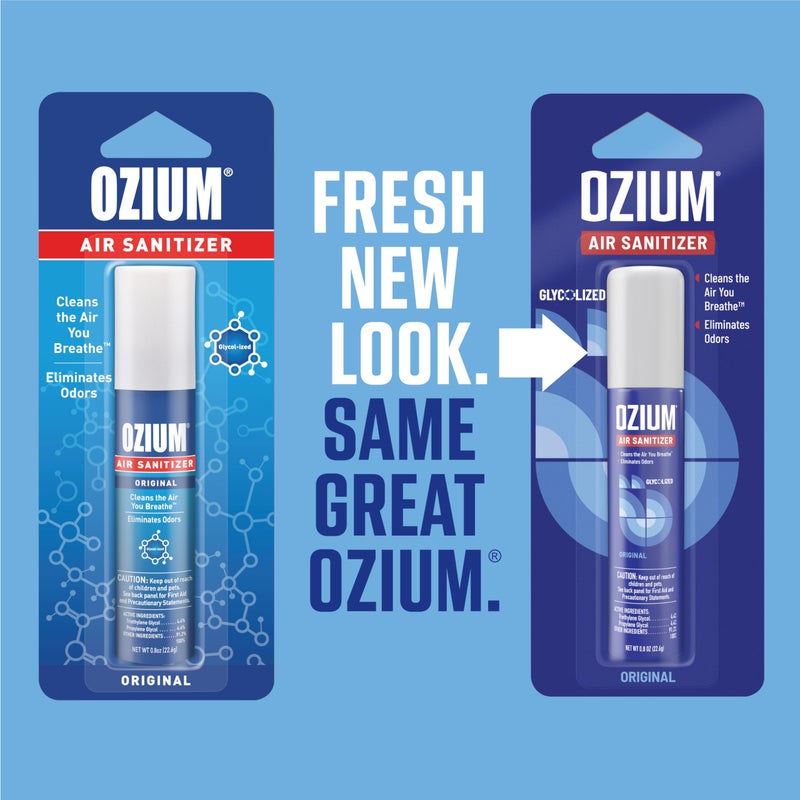 Ozium أوزيوم 0.8 أونصة معقم هواء ومزيل روائح للمنازل والسيارات والمكاتب والمزيد، رائحة أصلية، عبوة من 6 - Image 3