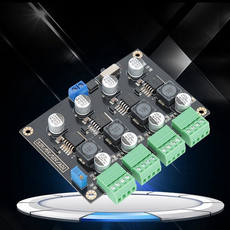 Multi-Channel Switching Power Supply Module DC 5-40V Input 4-Way Multi-Output - LM2596 Chip Stable Voltage Adjustable Voltage Output Converter With Overcurrent Protection for Electronic Circuit Projec - Image 1