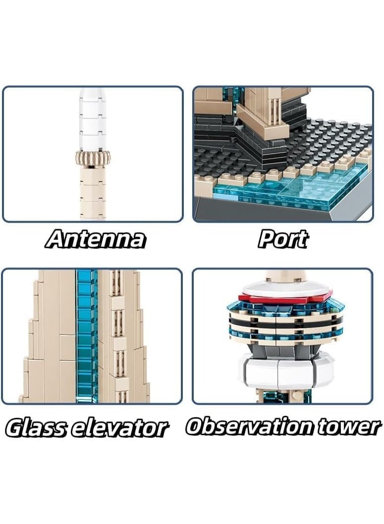 REZZOSS CN Tower World Landmark Building Set Blocks Bricks Architecture Building Kit,Office Home Décor, STEM puzzle Toy for Adults (424 PCS) - Image 5