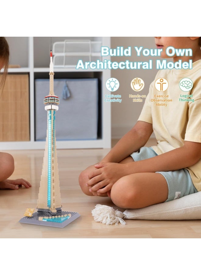 REZZOSS CN Tower World Landmark Building Set Blocks Bricks Architecture Building Kit,Office Home Décor, STEM puzzle Toy for Adults (424 PCS) - Image 3