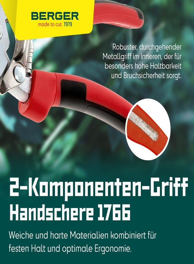 بيرجر مقص تقليم احترافي من BERGER، شفرات من الفولاذ المطروق، أخدود صمغي لمنع الالتصاق، مقبض متعدد المكونات لقبضة مُحسّنة، 1766 - Image 4
