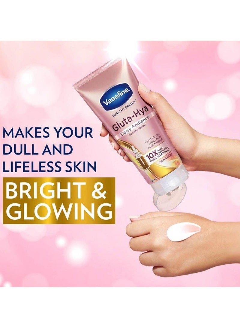 فازلين صحي مشرق جلوتا هيا سيروم بورست لوشن ديوي راديانس 300 مل - Image 4